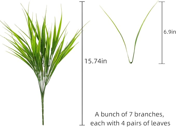 alyptus Artificial Grass Outdoor 12 Bundles Fake Plants Outside Green Onion - Image 2