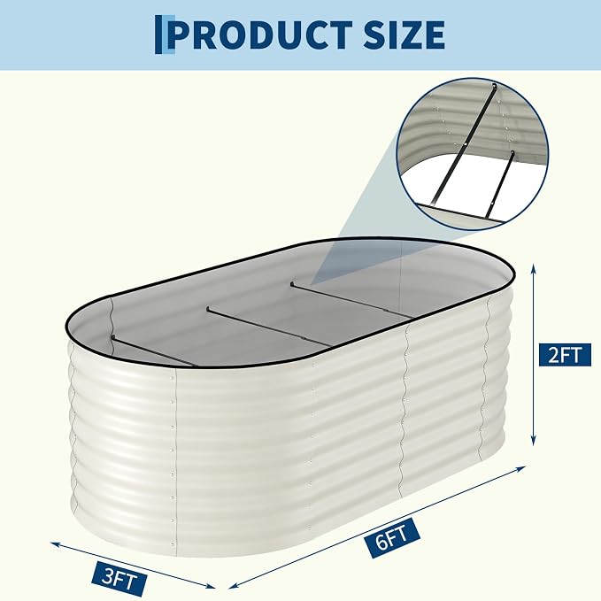 Garvee Galvanized Raised Garden Bed Outdoor, Rust-Resistant Raised Garden Beds - Image 2