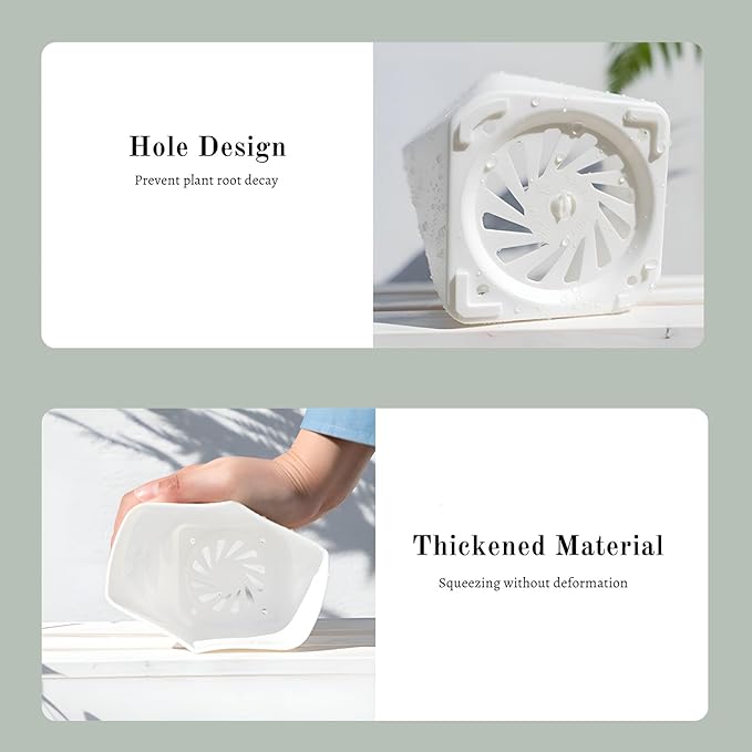 InmeRun Plant Pots Indoor Plastic Flower Pots Outdoor 5 inch Set of 6 Pack - Image 6