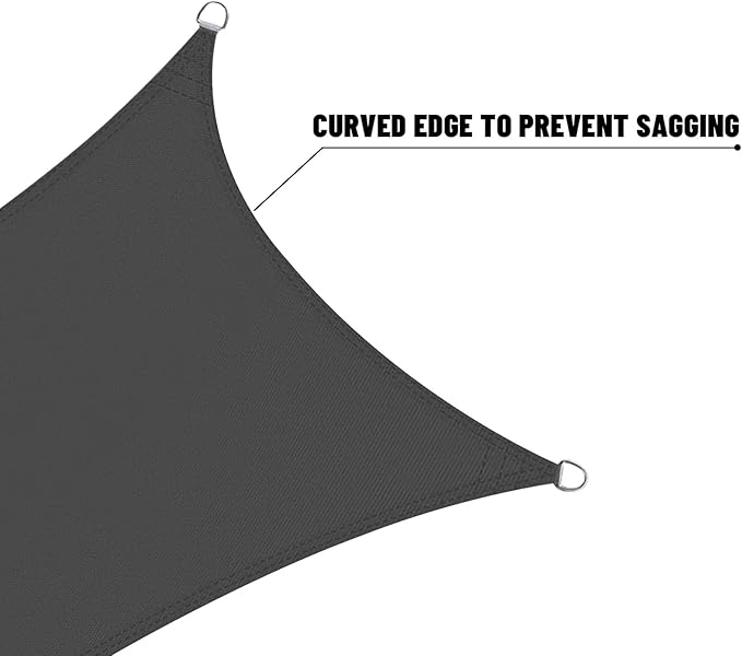 LOVE STORY Right Triangle 10'x14'x17.2' Waterproof Sun Shade Sail Canopy UV - Image 8