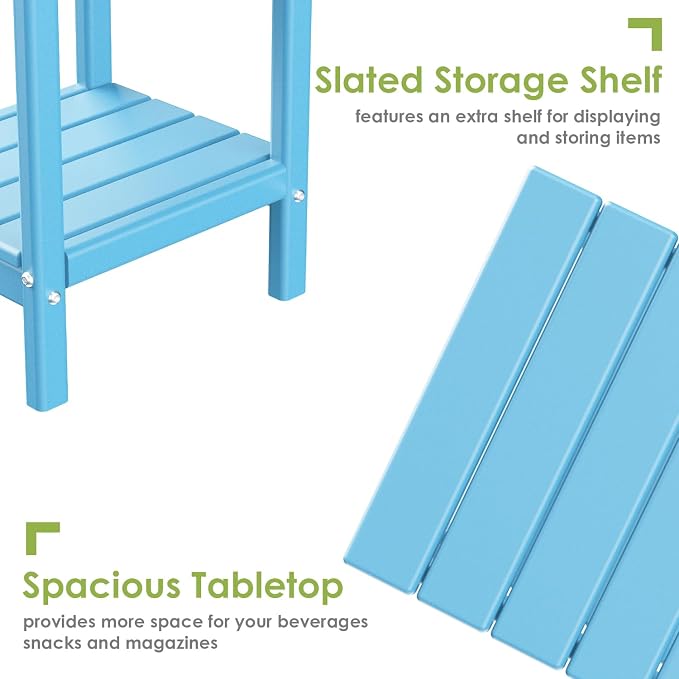 GREENVINES Adirondack-Outdoor-Side-Table | 14 x 13 Inches | HDPE Plastic | All - Image 5