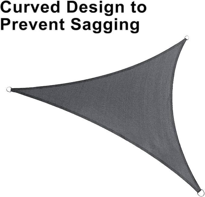 LOVE STORY Custom Size 6'x12'x13.4' Dark Grey Sun Shade Sail Right Triangle - Image 6