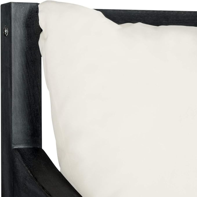 SAFAVIEH Outdoor Collection Pomona Dark Slate Grey Solid Wood/Beige Cushion - Image 6
