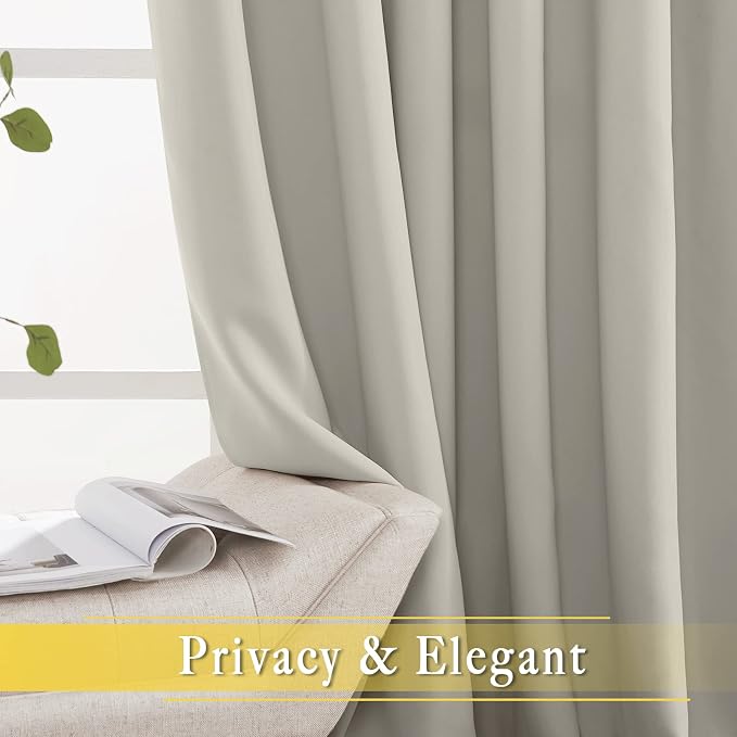 NICETOWN Room Divider Curtain for Bedroom, Grommet Patio Door Curtain Sound - Image 6