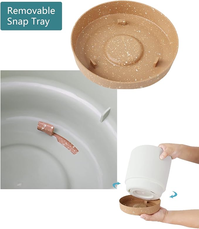 kubvici Indoor Plant Pots Set of 2 Planters 8 inch Plastic Planter - Image 5