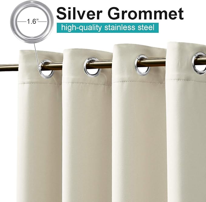 NICETOWN 2 Panels Weighted Patio Outdoor Curtains 95 inch Length, Home Fashion - Image 7