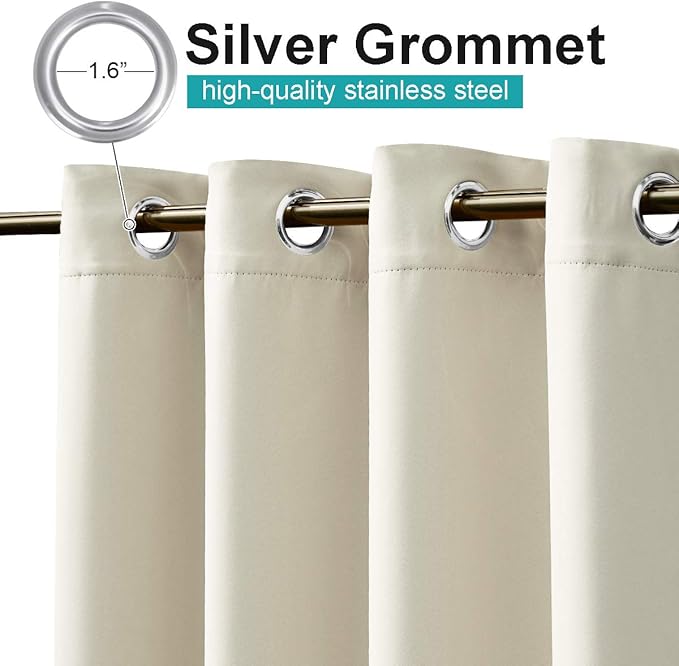 NICETOWN Weighted Patio Outdoor Curtain 95 inch Length, Home Fashion Microfiber - Image 2