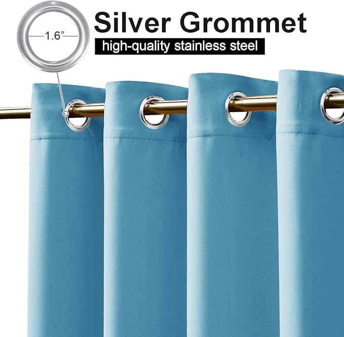 NICETOWN Outdoor Curtain for Patio Extra Long 120" L, Waterproof & Windproof - Image 2