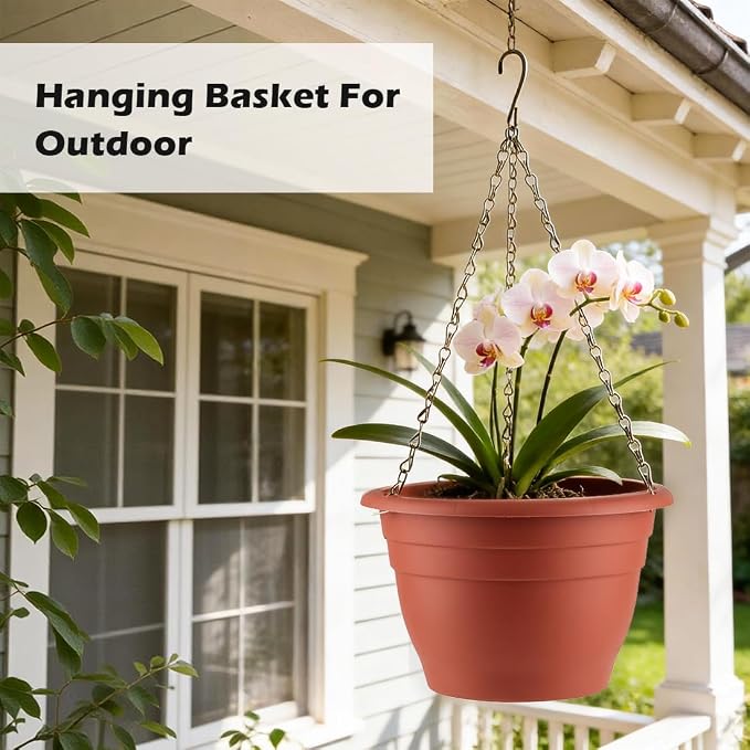 Hanging Planters 10 Inch, Self Watering Hanging Basket - Image 3