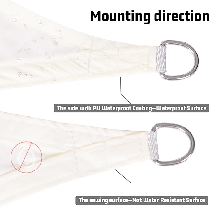 LOVE STORY Rectangle 10'x10' Waterproof Sun Shade Sail Canopy UV Block - Image 3
