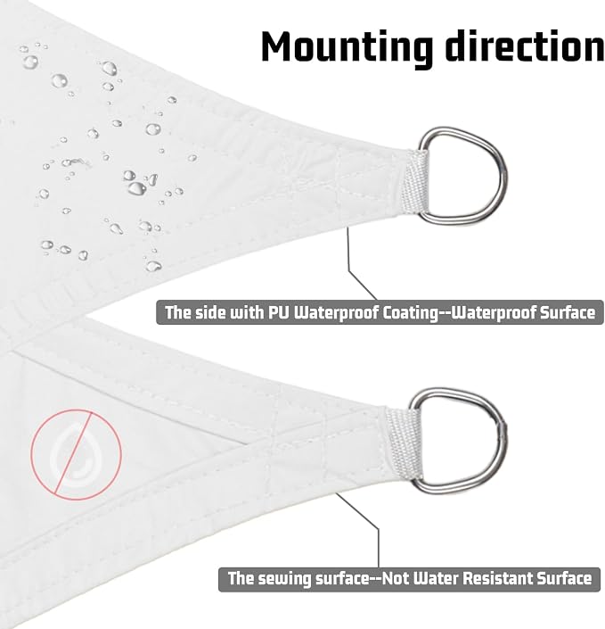 LOVE STORY Right Triangle 9'x18'x20.1' Waterproof Sun Shade Sail Canopy UV Block - Image 3