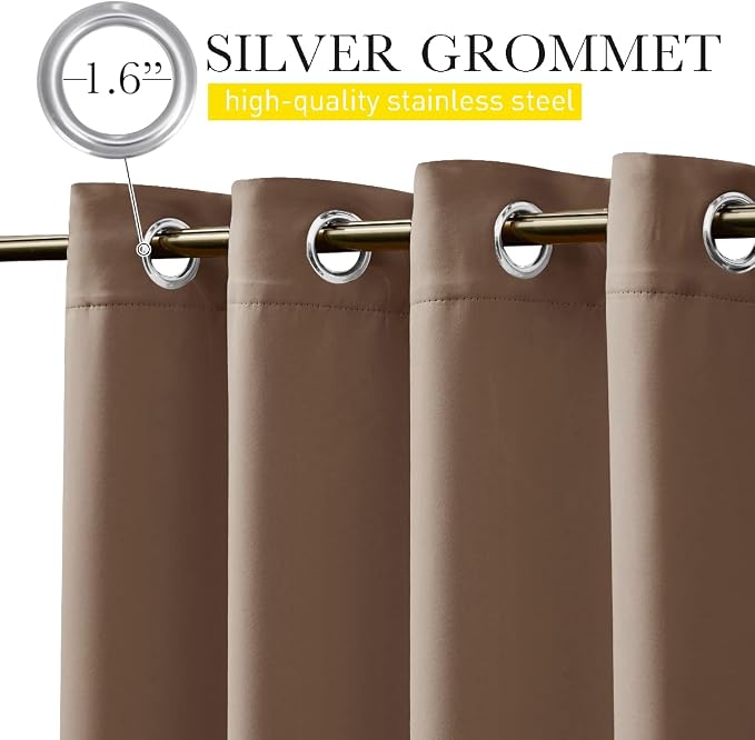 NICETOWN 2 Panels Weighted Blackout Outdoor Curtains - Image 8