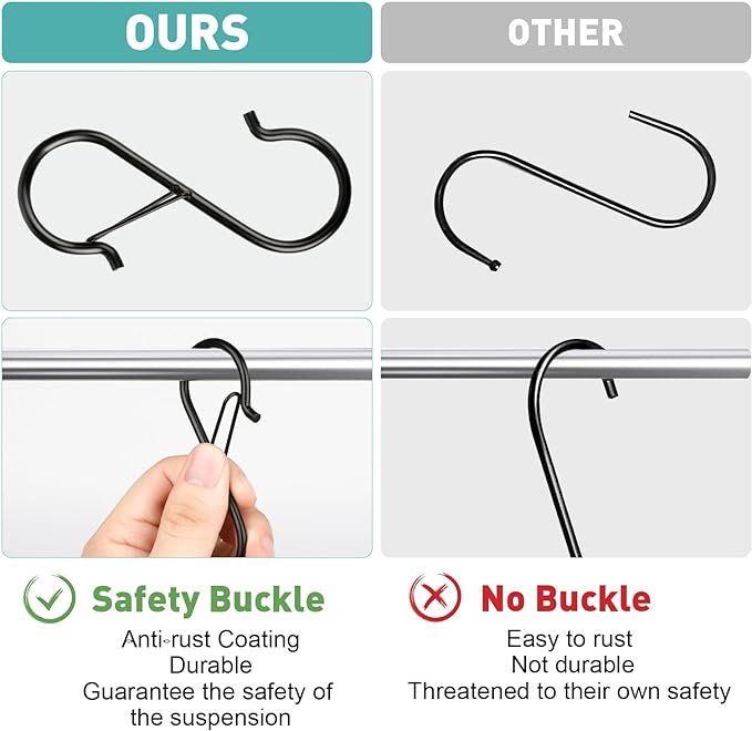 150 Pcs S Hooks for Hanging Heavy Duty, 3.5-inch Heavy Duty Metal S Hook - Image 5