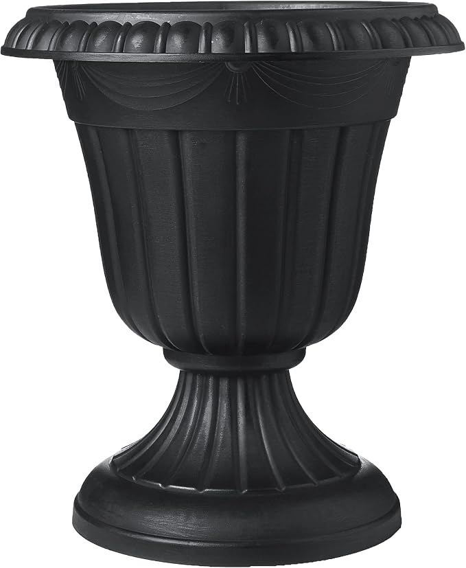 Arcadia Garden Products PL00BK Classic Traditional Plastic Urn Planter by Unknown
