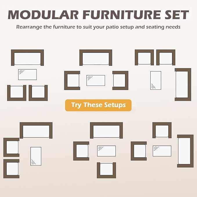 FDW | 4-Piece Patio Furniture Set | Red | Outdoor Wicker Furniture - Image 8