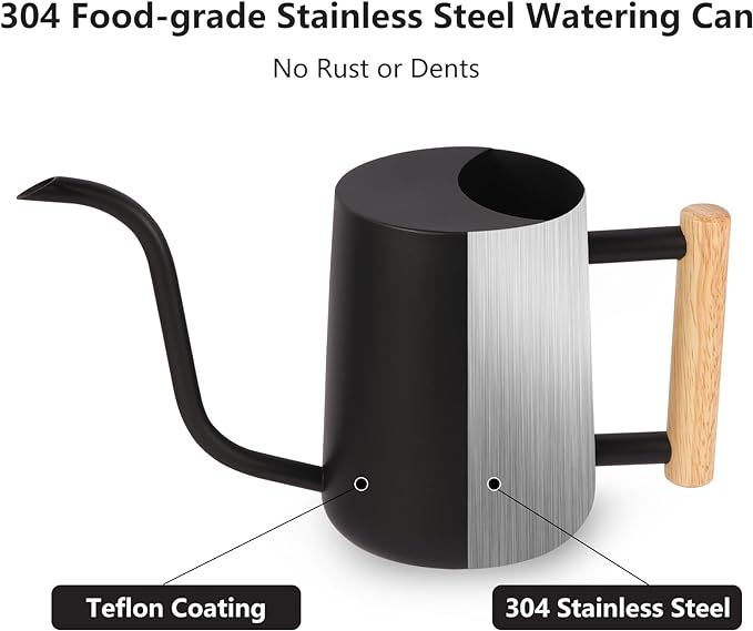 Plant Watering Can, 35oz Metal Watering Can, Stainless Steel Indoor Plants - Image 5