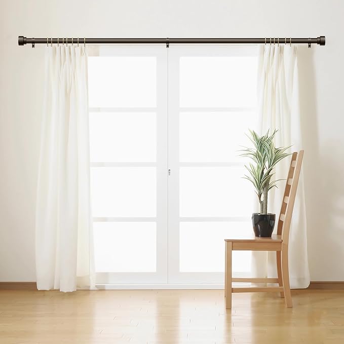 Curtain Rods for Windows 72 to 144, 1 Inch Adjustable Heavy Duty Long Window - Image 3