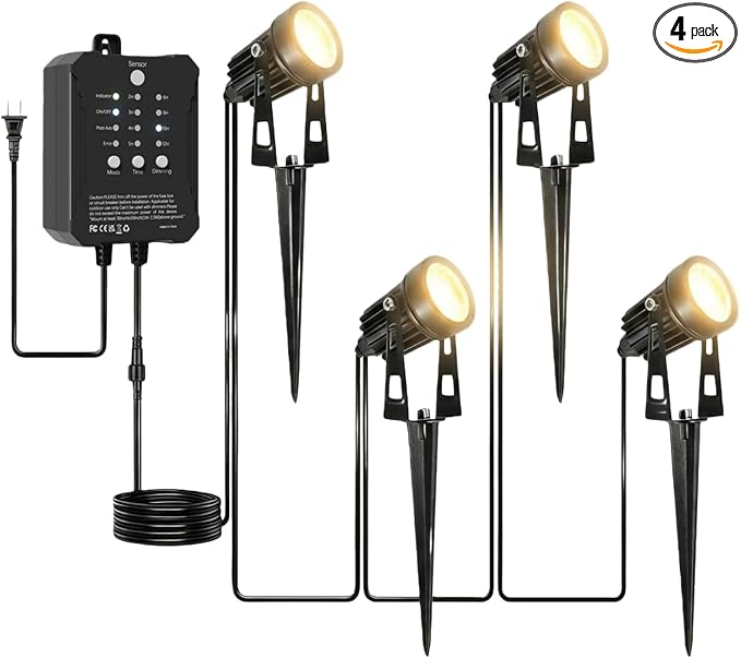 All-in-One Low Voltage Landscape Lighting, Dusk to Dawn Transformer Timer by Sunmerit