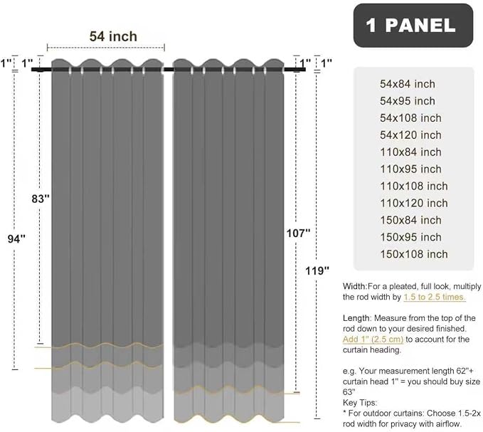 BONZER Waterproof Indoor/Outdoor Curtains - Image 8