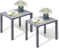 Crestlive Products Outdoor Side Table Set of 2, Aluminum Rectangular Side/End by CrestliveProducts