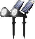 T-SUN Solar Spotlights Outdoor, 2 Pack White LED Landscape Lights, Waterproof by T-SUN