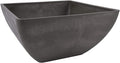 PSW Pot Collection 12x6 inch Plastic/Stone/Wood Composite Square Planter – No by PSW