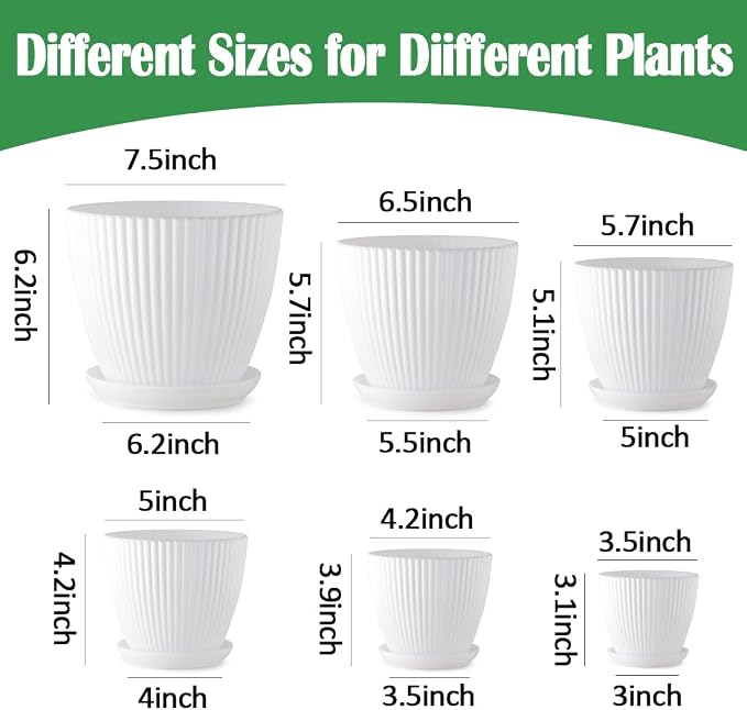 7.5/6.5/5.5/4.9/4.2/3.5 Inch Plant Pots - Image 3
