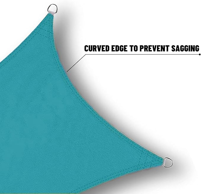 SUNNY GUARD Waterproof Sun Shade Sail 6' x 12' Turquoise Blue Rectangle UV - Image 4