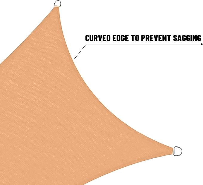SUNNY GUARD Custom Size 7'x7' Peach Fuzz Sun Shade Sail Rectangle UV Block Shade - Image 7