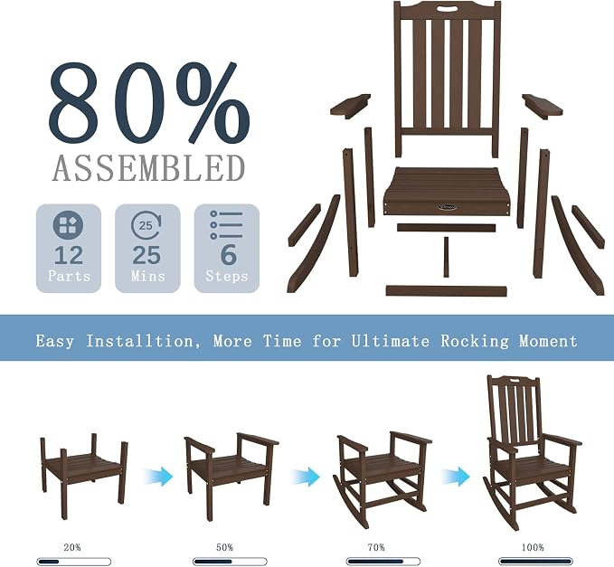 Oversized Rocking Chair, Outdoor Rocking Chair - Image 9