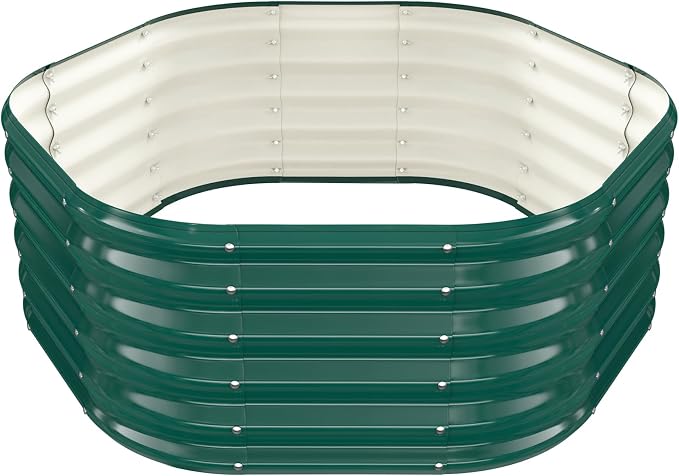 Hexagon Raised Garden Bed, 48 Inch Diagonal & 16.5 Inch Tall, Galvanized Steel by Unknown