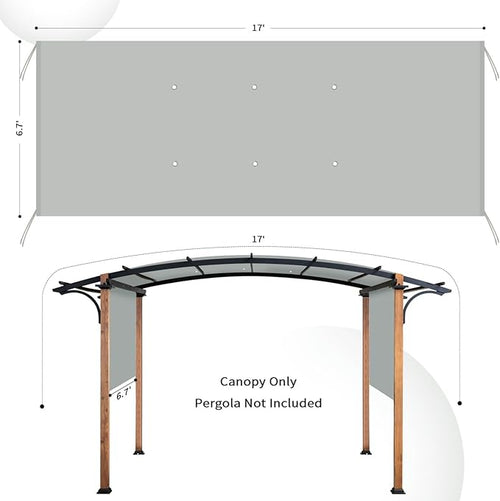 17x6.8 Ft Universal Pergola Replacement Canopy, Outdoor Canopy Shade Cover - Image 2
