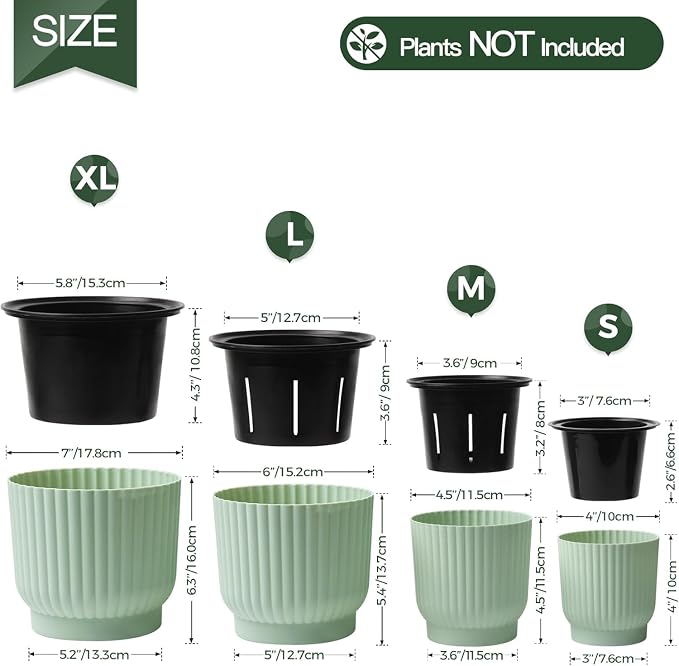 T4U 4.5 Inch Plant Pots Self Watering, 6 Pack African Violet Pots, Small Plant - Image 3