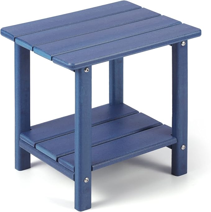 Adirondack Outdoor Side Table, 2-Tier Sturdy Patio End Table Weather Resistant by Apolimi