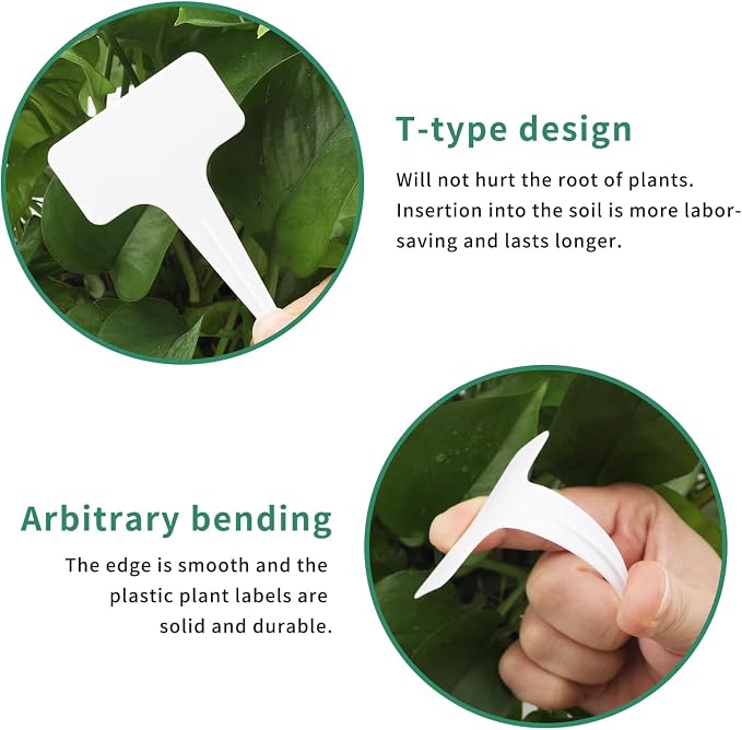 KINGLAKE 100 Pcs Thick Plastic Plant T-Type Tags Nursery Garden Labels - Image 4
