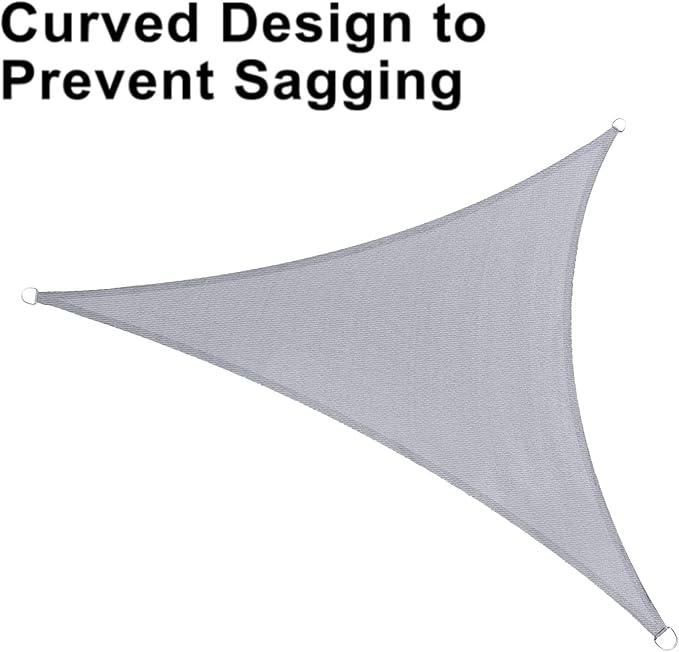 LOVE STORY Custom Size 10'x12'x15.6' Silver Grey Sun Shade Sail Triangle - Image 6