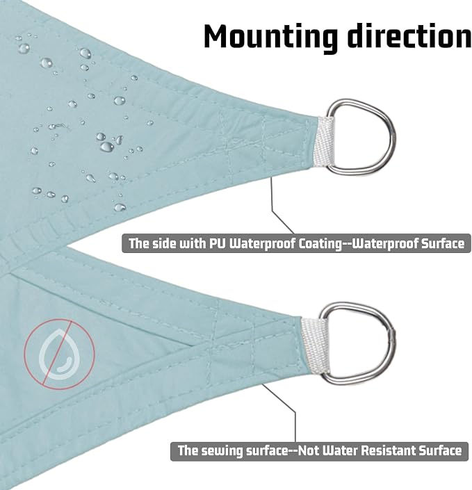 LOVE STORY Waterproof 10' x 13' Rectangle Sky Blue Sun Shade Sail Cannoy UV - Image 3