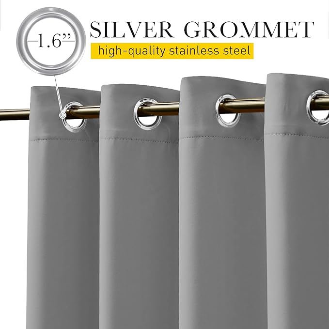 NICETOWN 2 Panels Waterproof Outdoor Curtains Fixed Grommet & Back Tab on Top & - Image 7