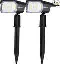 Solar Spot Lights, IP65 Waterproof 40 LEDs Landscape Spotlights, USB & Solar by LEREKAM