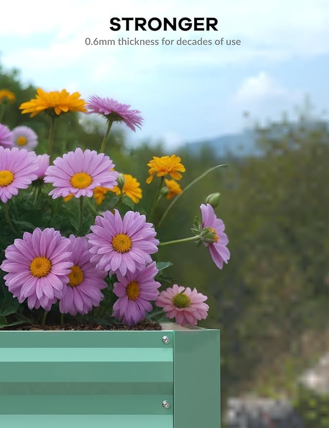 CABIHOME 2 Pcs 6x3x2 Ft Galvanized Raised Garden Bed, Deep Root Planter Box - Image 4
