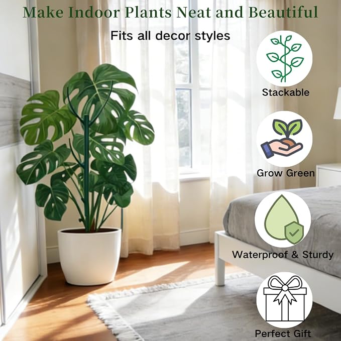 5 Pack Stackable Plant Support Stakes, 38inch Climbing Plant Sticks Structures - Image 3