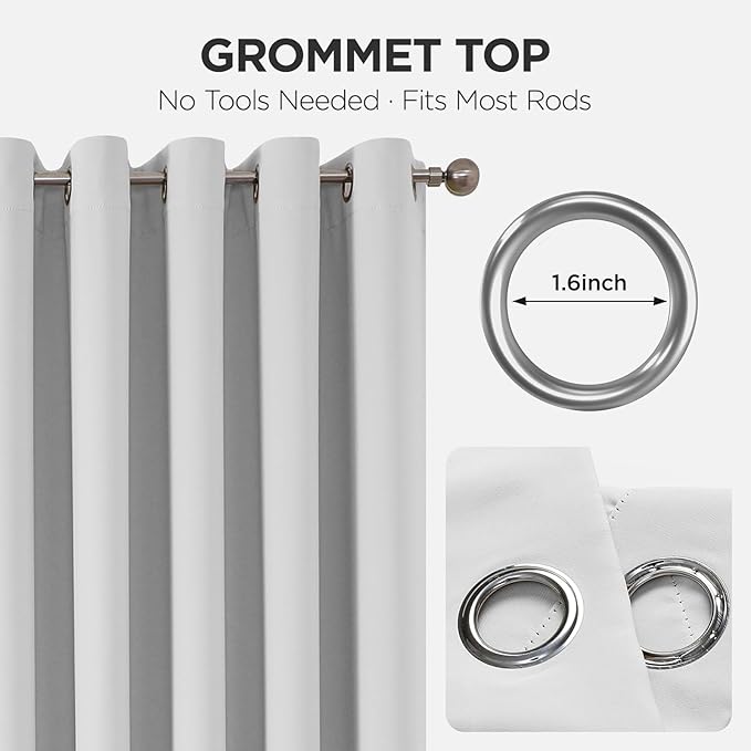 Joydeco Blackout Door Curtain for Doorway Privacy 96 Inches Long, Grommet - Image 9