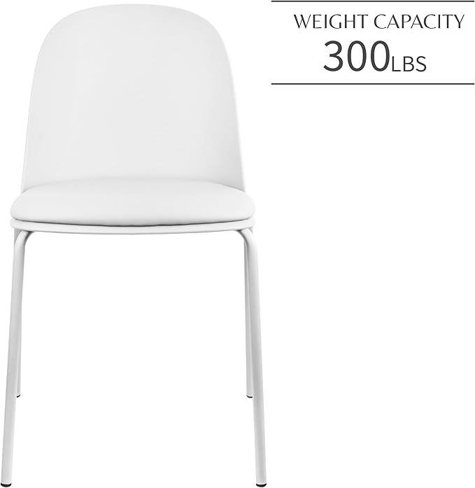 2xhome Modern Stackable Armless Dining Chair, Plastic Shell Seat - Image 5