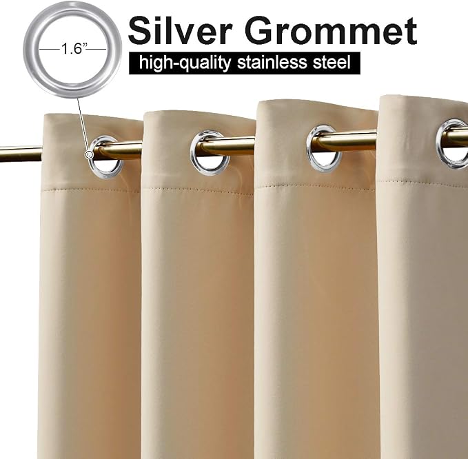 NICETOWN 2 Panels Waterproof Patio Outdoor Curtains & Drapes, Windproof Thermal - Image 5