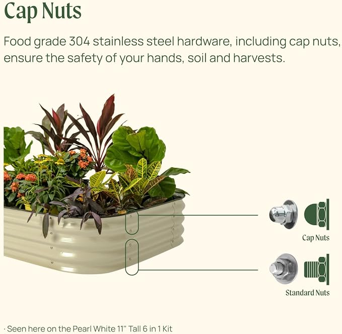 Vego garden 11" Tall 42" Round Raised Garden Bed Metal Raised Bed Planter Box - Image 6