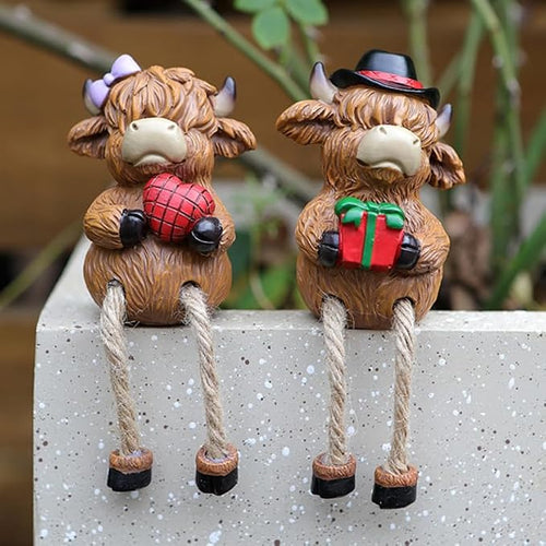 2-piece set Highland Cow Pot Huggers by Pujipu