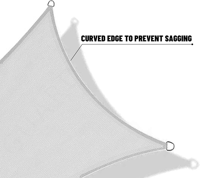 SUNNY GUARD Custom Size 10'x14'x17.2' Silver Grey Sun Shade Sail Right Triangle - Image 7