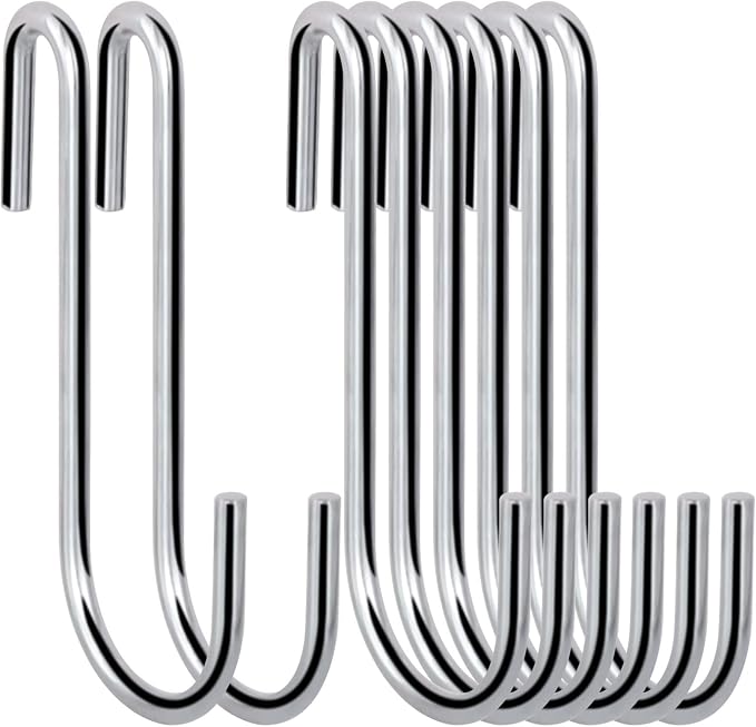 30 Pack Heavy Duty S Hooks Pan Pot Holder Rack Hooks Hanging Hangers S Shaped by ESFUN