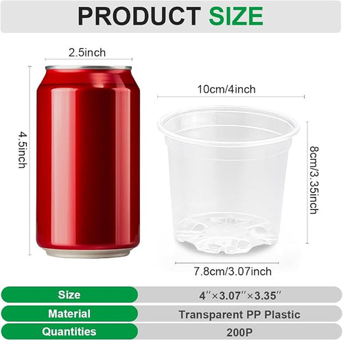 200 Pack 4 Inch Clear Plant pots - Image 2