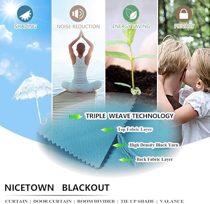 NICETOWN Outdoor Curtain for Patio/Balcony, Thermal Insulated Weight Heavy - Image 4
